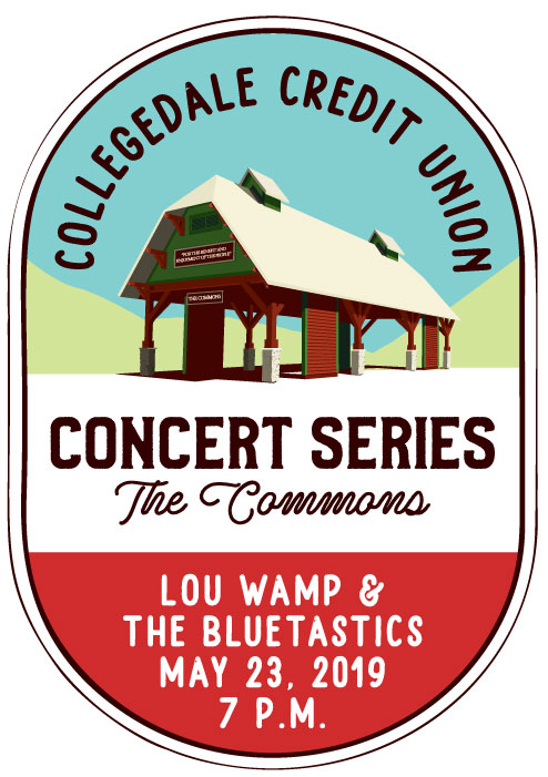 Concert Series logo Collegedale Concert Series at The Commons. Lou Wamp & The Bluetastics. May 23rd at 7pm