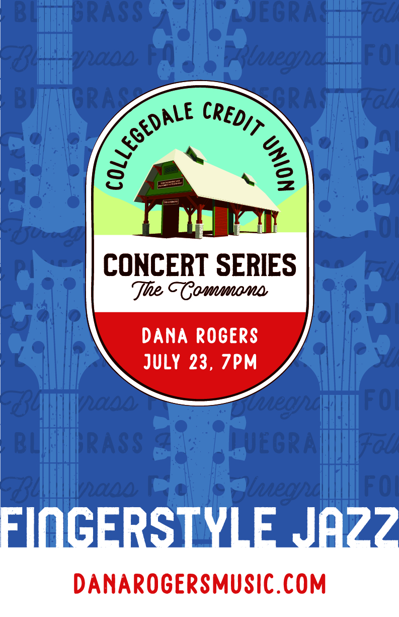 Concert Series logo Collegedale Concert Series at The Commons. Dana Rogers. July 23rd 7pm. Fingerstyle Jazz