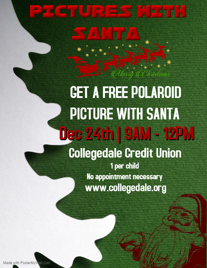 Pictures with Santa. Dec 24th 9am - 12pm